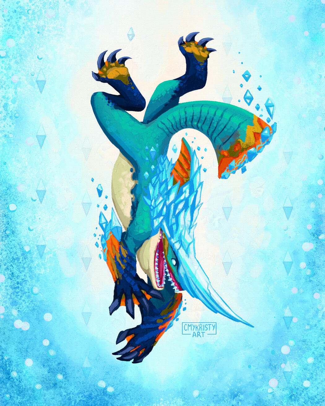 Zamtrios diving into icy water